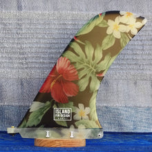 Charger l'image dans la galerie, Island Fin Design Hawaii - Leeward 10.0 Noserider Floral Black - Dérive centrale longboard surf noserider single fin 10 pouces, shapée main