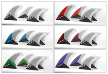 Charger l'image dans la galerie, Scarfini Fins MEDIUM REAR QUAD / LARGE SINGLE FIN SIDE BITES - Carbon Surfboards Side Fins - Dérives Surf Latérales Carbone - FCS1 Dual Tab