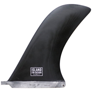 Island Fin Design Hawaii - Leeward 10.0 Noserider Noire - Dérive centrale longboard surf noserider single fin pivot 10 pouces, shapée main à Hawaii