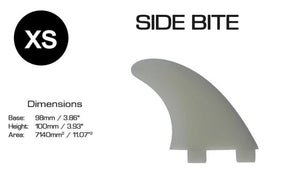 Scarfini Fins Single Fin Side Bites (& Medium Rear Quad) Composite Surfboards Side Fins - Dérives Surf Latérales FCS1 Dual Tab