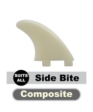 Cargar imagen en el visor de la galería, Scarfini Fins Single Fin Side Bites (&amp; Medium Rear Quad) Composite Surfboards Side Fins - Dérives Surf Latérales FCS1 Dual Tab
