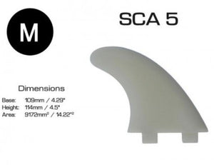 Scarfini Fins SCA5 (Medium) Composite Surfboards Thruster Fins - Dérives Surf FCS1 - Dual Tab Fins